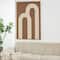 Brown Polyester Tan Ribbed Arches Abstract with Overlapping Home Wall Décor
